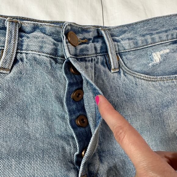 BLANK NYC Shorts Womens 28 Blue Denim Distressed Cut Off Casual Button Fly - Picture 5 of 10